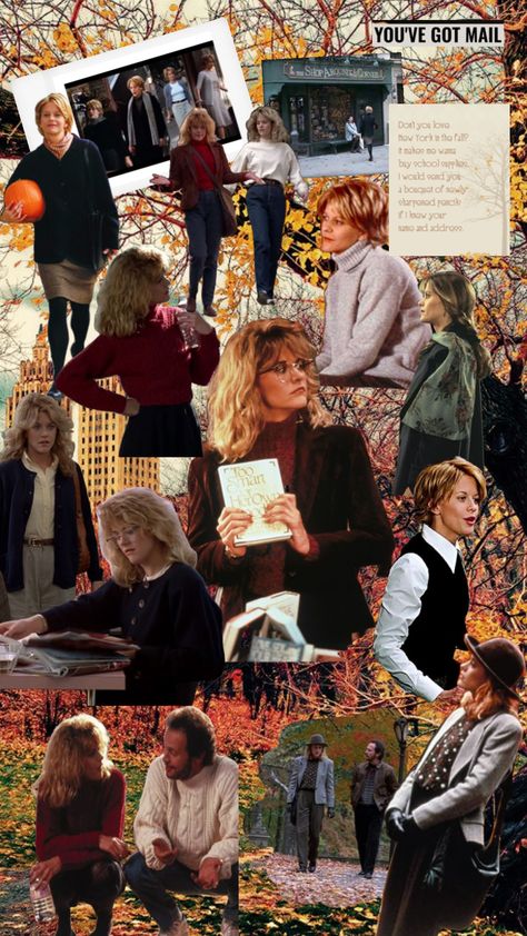 #megryan #megryanfall #megryanautumn #megryanfashion #fallfashion #fall #Autumn #fallinnewyork #dontyoujustlovenewyorkinthefall Nora Efron Aesthetic, Meg Ryan Autumn, Meg Ryan Fall Outfits, 90s Autumn Outfits, Meg Ryan Fall Aesthetic, 90s Autumn Aesthetic, Autumn In New York Aesthetic, 90s Fall Aesthetic, Meg Ryan Fall