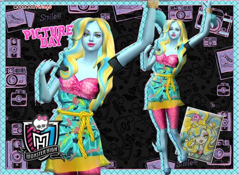 MH - Picture Day Lagoona Blue | Patreon Monster High Sims 4, Sims 4 Monster, Monster High Lagoona, Picture Day Outfits, Lagoona Blue, Sims 4 Characters, Sims Four, Picture Day, Ts4 Cc