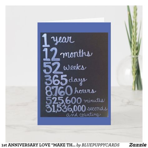 1st ANNIVERSARY LOVE "MAKE THE NEXT YEAR" AS HAPPY Card Anniversary Congratulations, One Year Anniversary Gifts, To My Love, 1st Wedding Anniversary, Happy Cards, One Year Anniversary, First Anniversary, 1st Anniversary, Marriage Quotes