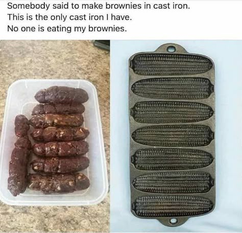 44 Internet Wins And Fails. - Gallery Pan Cornbread, Homemade Recipe Books, Daily Funny, Funny Video Memes, Cornbread, Food Blogger, Brownies, Cast Iron, Corn