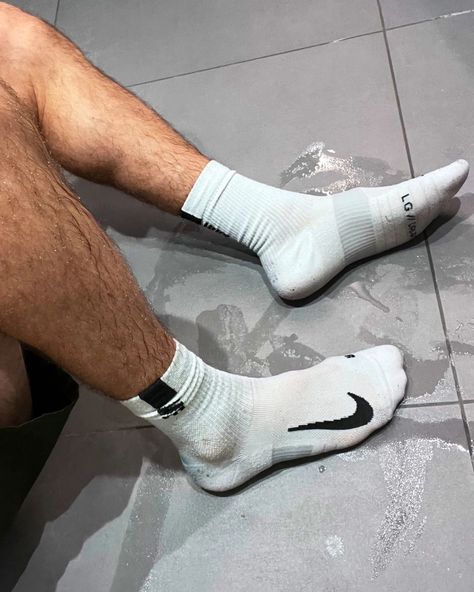 Men In Socks Only, White Socks Men, Men Socks Suit, Men In Socks, Mens Socks Fashion, Frat Guys, Losing My Religion, Sneakers And Socks, Foot Socks