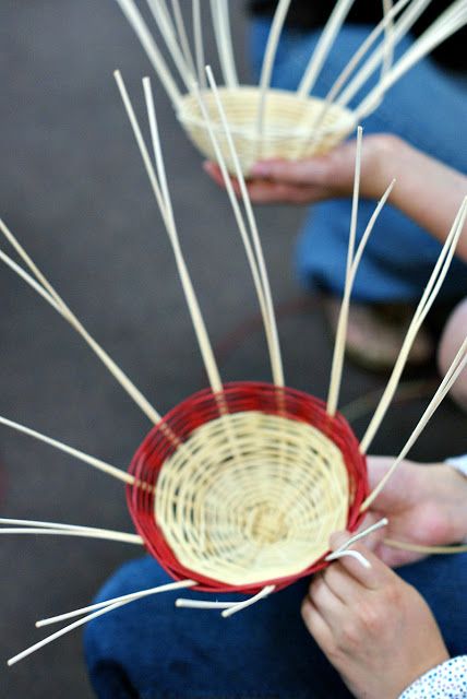 Third Grade Basket Weaving Basket Weaving For Kids, Indigenous Teachings, Dimples And Tangles, Cranberry Tart, Indigenous Education, Weaving For Kids, Weaving Diy, Basket Weaving Diy, Indian Baskets