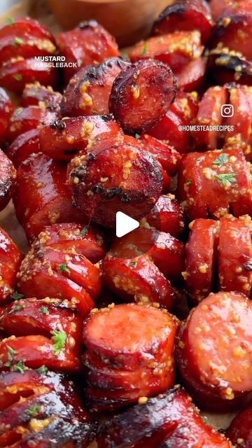 Tasty Tales Haven | Food Page on Instagram: "Crispy, caramelized, and loaded with smoky goodness, these Mustard Hasselback Kielbasa Bites are the perfect snack or party pleaser! Sliced to perfection, brushed with a mouthwatering glaze, and airfried to golden perfection—each bite is a flavor bomb! 🥓🔪✨  Eat or Pass?  . . .  📹 Creator: @homesteadrecipes (Recipe link on creator’s page)  Follow @homesteadrecipes for more amazing recipes.  DM for credit or removal (no copyright intended)  👉 Follow @tastytaleshaven for daily recipes!  Say yes to Smart Food Swaps and let the tasty, guilt-free fun begin! 🎉🍴  DM me the word “SWAP” for the cookbook & I’ll send you the link!  #tastytaleshaven #hasselbackkielbites #sausages #appetizer #easyrecipes #foodie #explorepage #fyp #foodstagram #recipes # Hasselback Kielbasa, Amanda Rettke, Kielbasa Appetizer, Kielbasa Bites, Smart Food, Food Swaps, Sausage Links, Food Swap, Daily Recipes