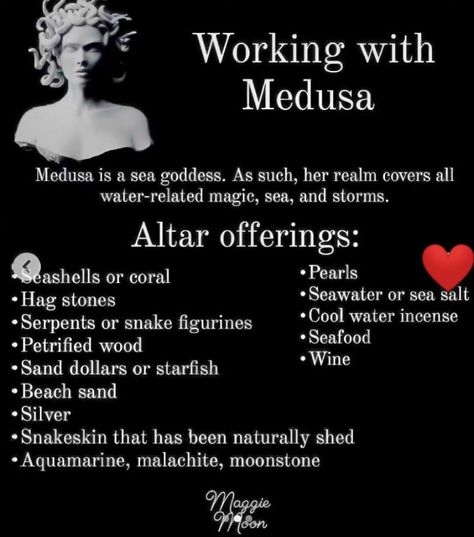 Medusa Witchcraft, Medusa Cheat Sheet, Medusa Goddess, Working With Deities, Medusa Deity, Powerful Goddess, Greek Mythology Symbols, Greek Gods Witchcraft, How To Work With Deities