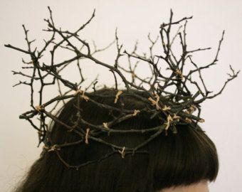 fairy headpiece on Etsy, a global handmade and vintage marketplace. Firbolg Paladin, Fae Crown, Forest Crown, Twig Crown, Faerie Fashion, Cosmic Entity, Fairy Headpiece, Amazing Hairstyles, Artwork Inspiration