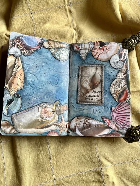 Ocean Themed Journal, Sea Sketchbook, Sea Journal, Mood Board Fashion Inspiration, Art Coursework, Leaving Cert, Process Book, Textiles Sketchbook, Scrapbook Letters