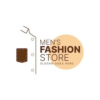 Men's fashion store logo design template... | Premium Vector #Freepik #vector #dress-logo #shirt-logo #hanger-logo #fabric-logo Mens Fashion Logo Design, Dress Shop Logo, Fashion Store Logo, Nyc Aesthetic Wallpaper, Store Logo Design, Hanger Logo, Save The Date Pictures, Dress Logo, Store Logo