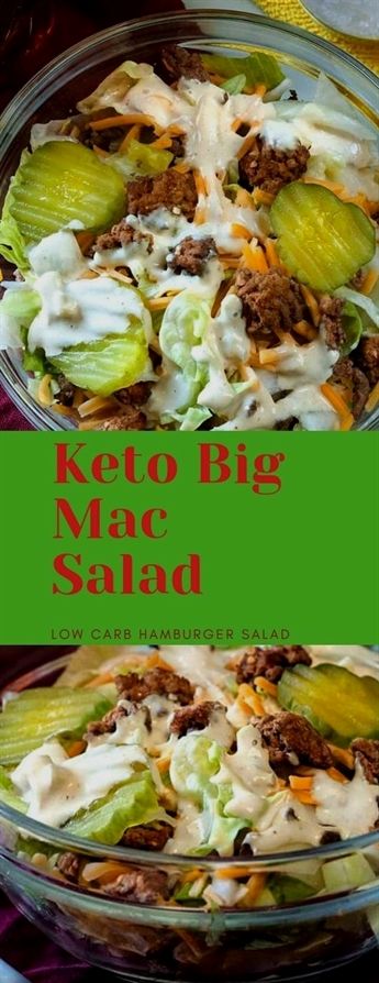 Keto Big Mac Salad, Hamburger Salad, Keto Big Mac, Salad Low Carb, Mac Sauce, Big Mac Salad, Mac Salad, Resep Salad, Resep Diet