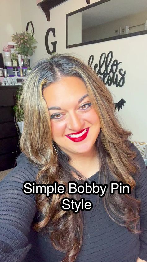 2 Bobby pins and I’m done! Loooove simple styles that still look cute! ❤️ #hair #hairstyle #hairhack #hairtutorial #easyhairstyles | Gina Dinko | Gina Dinko · Original audio Cute Bobby Pin Hairstyles, Hairstyles With Bobby Pins, Gina Dinko, Pin Hairstyles, Bobby Pin Hairstyles, Pin Up Hair, Cute Hair, Bobby Pin, Hair Hacks