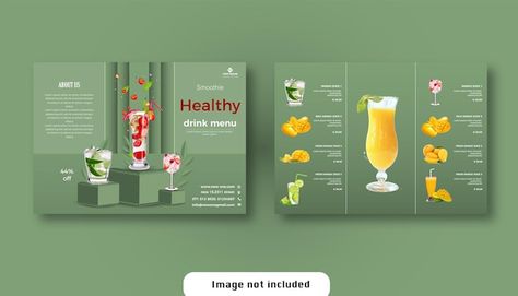 Smoothie healthy drink menu promotion fr... | Premium Vector #Freepik #vector #banner Juice Menu, Smoothie Menu, Smoothie Healthy, Healthy Drink, Fruit Mixes, Vector Banner, Trifold Brochure Template, Graphic Design Photoshop, Design Photoshop