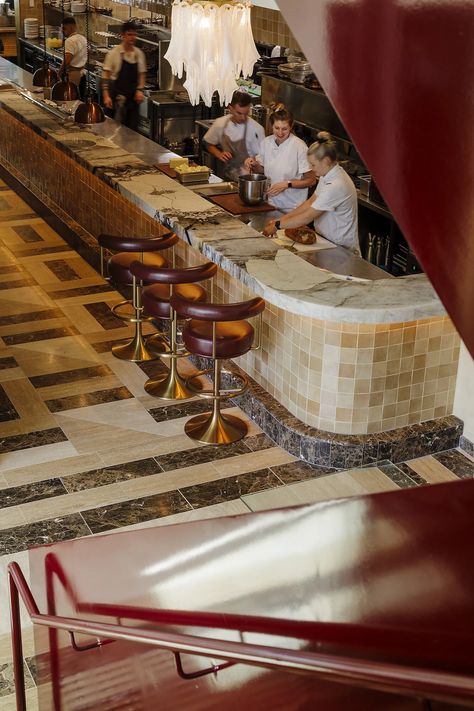 Shell House by Woods Bagot | Eat Drink Design Awards Restaurant Counter Design, Hotel Restaurant Design, Woods Bagot, Lakeside Restaurant, Moroccan Restaurant, Bar Counter Design, Hotel Lobby Design, Drink Design, Shell House