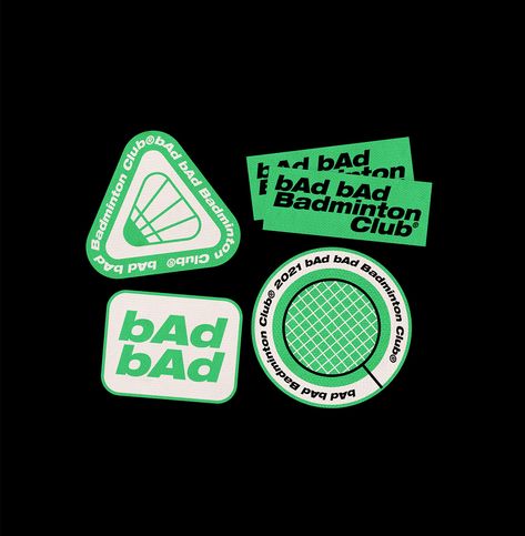 bAd bAd Badminton Club | Brand Identity :: Behance Sports Brand Logos, Badminton Club, Green Branding, Sport Branding, Bad Bad, Food Poster Design, Simple Illustration, Game Inspiration, Logo Illustration