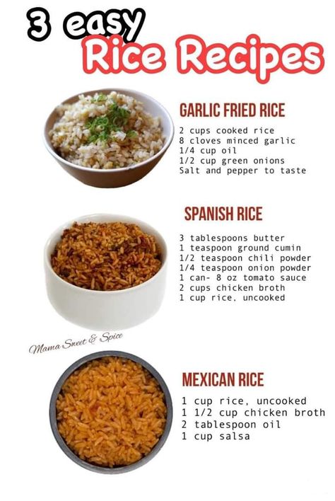 Simple Rice Recipes For Lunch, Food To Make With Rice, Cajun Rice Recipes, How To Make Rice, Garlic Fried Rice Recipe, Rice Dishes Recipes, Rice Side Dish Recipes, Homemade Chinese Food, Garlic Fried Rice