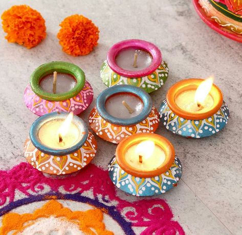 Diwali Painting, Diwali Decoration Ideas, Diya Decoration Ideas, Diwali Diya Decoration, Diwali Candles, Diya Decoration, Janmashtami Decoration, Fake Candles, Diwali Decoration Items