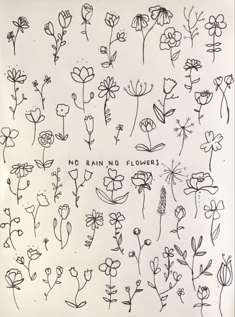 Flower Drawing Reference Simple, How To Draw Flower Bouquet Step By Step, Simple Aesthetic Flower Drawing, Mini Flower Sketch, Aesthetic Doodles Flowers, Aesthetic Flower Drawing Vintage, Cluster Of Flowers Drawing, Flower Drawing Ideas Creative, Cute Mini Drawings Simple Flowers