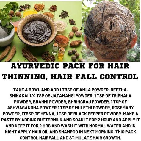 Kumkum Behera on Instagram: "Ayurvedic pack for hair fall control and hair thinning and dandruff . . . . must apply this mask if you want to improve your scalp health. It is also helpful in stimulating hair regrowth. #ayurvedic #ayurvedica #herbalhairmask #herbalhairpack #amlareethashikakai #jatamansi #mulethi #triphala #ashwagandha #rosemarypowder #hennapackage #hennaforhair #blackpepperpowder #beautyandhairsecrets" Triphala Benefits For Women, Selfcare Recipes, Remedies For Hair Fall, Hair Growth Methods, Hair Mask For Dandruff, Herbs For Hair Growth, Ayurvedic Hair Care, Natural Hair Care Routine, Natural Hair Growth Remedies