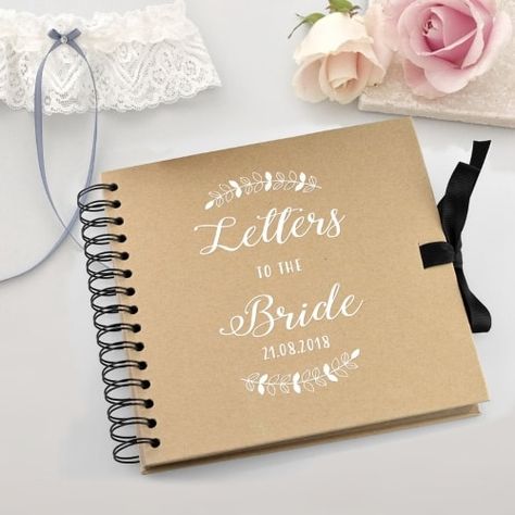 Letters To The Bride Scrapbook, Kraft Scrapbook, Bride Scrapbook, Photo Album Display, Letters To The Bride, Album Photo Scrapbooking, Handmade Scrapbook, Family Scrapbook, Wedding Gifts For Bride