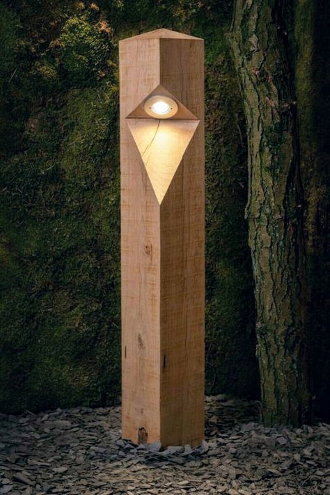 Wooden Lamp Post, Outdoor Post Lighting Ideas, Driveway Lighting, Landscape Lighting Design, Backyard Lighting, Outdoor Gardens Design, Backyard Garden Design, Outdoor Decor Backyard, Garden Landscape Design