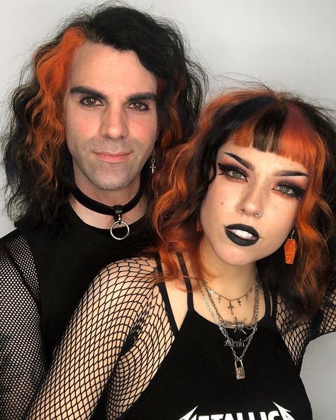 Alternative Hair Dye, Halloween Hair Dye, Never Been Happier, Color Block Hair, Types Of Hair Color, Pumpkin Heads, Long Shag Haircut, Goth Hair, Dyed Hair Inspiration