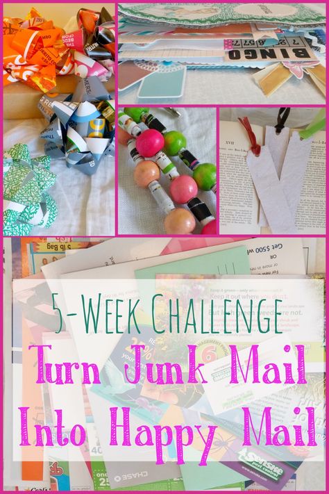 Junk Mail Craft Projects Junk Mail Crafts, Snail Mail Crafts, Mail Craft, Small Craft Rooms, Junk Mail, Preschool Arts And Crafts, Recycle Trash, Trash To Treasure, Vintage Cottage