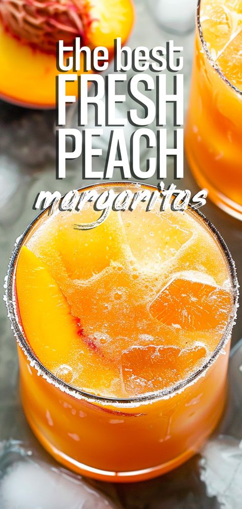 Peach Margarita Recipes, Fresh Margarita Recipe, Peach Margaritas, Margarita Mix Recipe, Fresh Margarita, Fruit Margarita, Classic Margarita Recipe, Homemade Margaritas, Peach Margarita