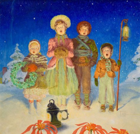 DOUGLASS CROCKWELL Christmas Carolers, A Christmas Carol, Christmas Past, Christmas Memory, Vintage Christmas Cards, Christmas Illustration, Christmas Images, Christmas Bells, Christmas Carol