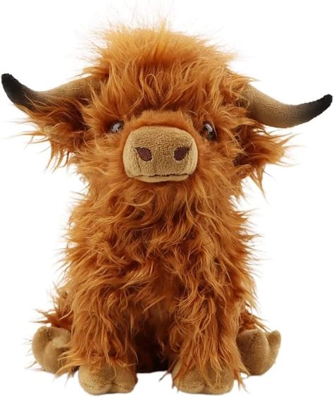 Amazon.com: Highland Cow Stuffed Animal Highland Cow Plush, Realistic Fluffy Highland Cow Soft Farm Plushies Toy, Stuffed Cow Toys Gifts for Boys Girls Kids Adult (Brown, 11in) : Toys & Games Highland Cow Stuffed Animal, Highland Cow Plush, Cow Stuffed Animal, Scottish Cow, Cow Plush, Cow Toys, Baby Stuffed Animals, Scottish Highland Cow, Fluffy Cows