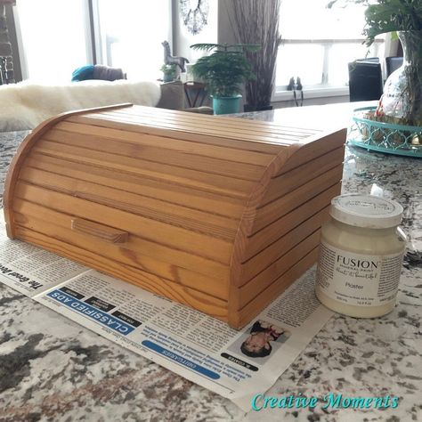 Bread Box Makeover, Hidden Charging Station, Coffee Table Hacks, Farmhouse Bread Boxes, Free Home Decor, Farmhouse Bread, Wooden Bread Box, Basket Makeover, Turquoise Kitchen