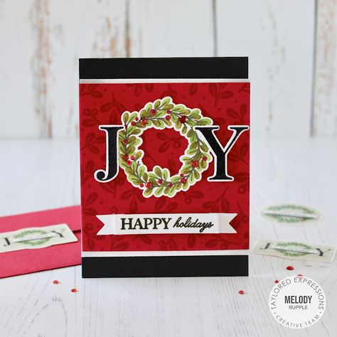 Deer Christmas Cards, Happy Holidays Wishes, Joy Wreath, Stamping Cards, Taylored Expressions, Card Making Kits, I Am Back, Celebrate Christmas, Cards Christmas