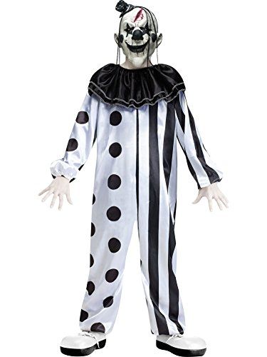 Fun World Killer Clown Child Costume Large 1214 -- Find out more about the great product at the image link. Killer Clown Costume, Scary Clown Costume, Clown Halloween Costumes, Killer Clown, Clown Mask, Black White Jumpsuit, Black Halloween Dress, Costumes For Teens, Evil Clowns