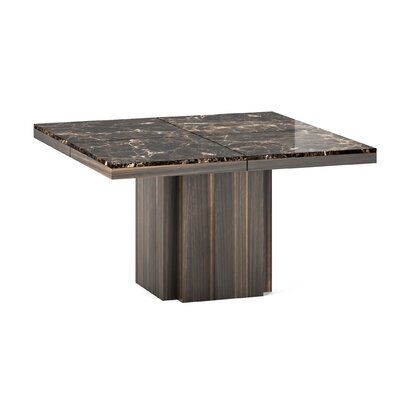 Tema Dusk Dining Table Finish: Brown Marble/Smoked Eucalyptus Interior Design Dining, Tiny Furniture, Small Living Room Design, Square Dining Table, Brown Marble, Square Dining Tables, Marble Dining, Coffee Table To Dining Table, Dining Table Marble