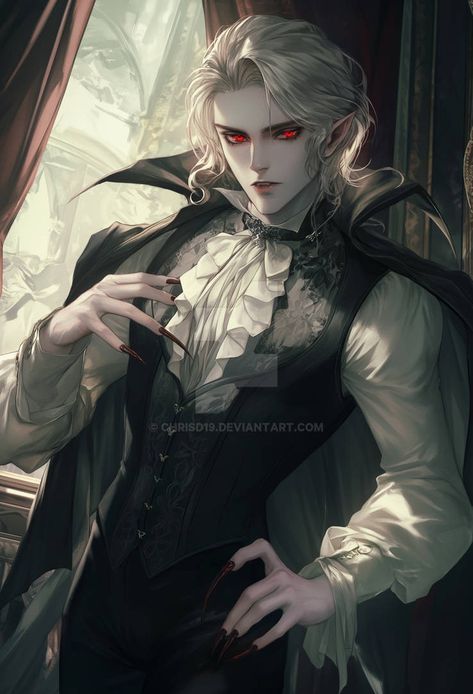 Evil Vampire Art, Vampire King Art, Vampire Aesthetic Drawing, Vampire Hunter Oc, Female Vampire Oc, Vampire Icon, Vampire Fanart, Rwby Team, Male Vampire