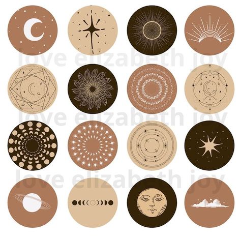 Boho Aesthetic Instagram Highlight Covers with Celestial Brown & Tan Color Palette. 50+ unique hand-drawn designs.👁‍🗨#Western_Highlight_Covers #Boho_Aesthetic_Instagram #Instagram_Highlight_Covers_Brown #Aesthetic_Highlight_Covers_Instagram Boho Aesthetic Instagram, Tan Color Palette, Pastel Highlights, Dark Brown Highlights, Medium Highlights, Black And White Instagram, Ig Highlight, Vintage Instagram, Insta Captions