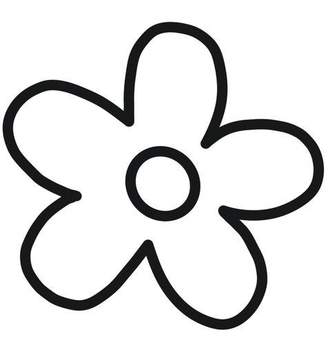 Black Flower Outline, Flower Flash Tattoo, Simple Flower Outline, Daisy Stencil, Daisy Outline, Daisy Doodle, Flower Tat, Graphic Rug, Frog Tattoos