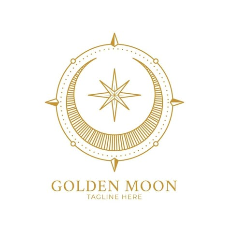 Moon Business Logo, Moon Star Design, Moon And Sun Logo, Sun Moon Logo, Sun And Moon Logo, Sun And Moon Symbol, Logo Lune, Moon Logo Design, Celestial Logo