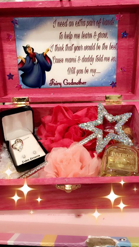 Cute Ways To Ask Someone To Be A Godmother, Will U Be My Godmother Ideas, How To Ask Godmother Ideas, Fairy Godmother Proposal Ideas, Valentines Gift For Mother, Godmother Proposal Ideas Diy, Godfather Proposal Ideas, God Parents Proposal, Godmother Proposal Ideas