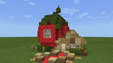 Rumah Minecraft Sederhana, Strawberry Shortcakes, Bangunan Minecraft, Minecraft Farm, Minecraft Cottage, Easy Minecraft Houses, Minecraft House Tutorials, Cool Minecraft Creations, Diy Minecraft