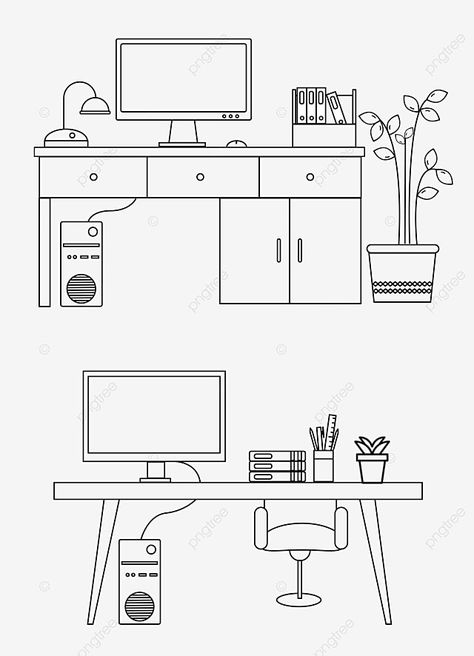 Drawing Desk Ideas, How To Draw A Desk, How To Draw Table, Desk Drawing Sketch, Desk Reference Drawing, Table Drawing Sketch, Study Room Drawing, Desk Doodles, Desk Sketch