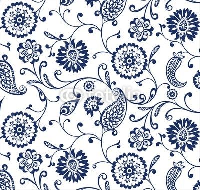 Vector: traditional paisley floral pattern , textile , Rajasthan, India Art Chinois, Paisley Art, Textile Prints Design, Indian Patterns, Pola Sulam, Art Japonais, Paisley Floral, Rajasthan India, Decoupage Paper