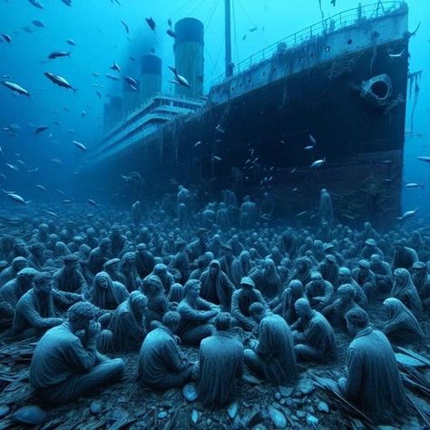 Titanic Tattoo, Titanic Underwater, Real Titanic, Earth At Night, Post Apocalyptic City, Titanic Facts, Titanic History, Titanic Ship, Underwater Pictures