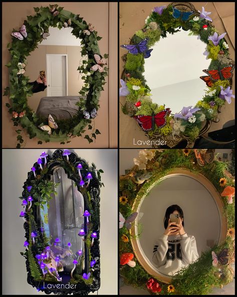 Fairy Mirror Diy, Enchanted Mirror, Fairytale Bedroom, Alice In Wonderland Room, Fairy Bedroom, Dream Bedroom Inspiration, Easy Room Decor, Mirror Frame Diy, Mirror Crafts