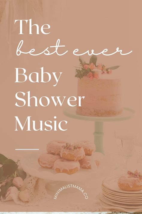 Looking for the perfect baby shower music? This sweet and unique baby shower playlist has 35+ handpicked songs that will melt the mama-to-be's heart. Baby Shower Music Playlist, Baby Shower Playlist Songs, Showered With Love Baby Shower Theme, Baby Shower Song Game, Christian Baby Shower Ideas, Girl Baby Shower Ideas Themes, Elegant Baby Shower Ideas, Baybee Shower, Baby Shower Playlist