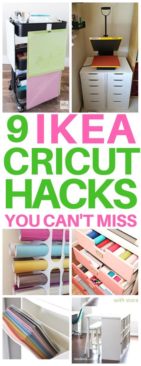 Genius hacks every Cricut crafter needs! Seriously, combining two of my favorite things: Cricut and Ikea!! Love these budget friendly ideas for craft supply organization like vinyl storage hacks, cheap DIY craft room furniture ideas and more! #cricut #ikeahacks #diy Ikea Cricut, Supply Organization, Cricut Business, Cheap Diy Crafts, Cricut Hacks, Cricut Supplies, Craft Room Furniture, Organize Craft Supplies, Cricut Tips