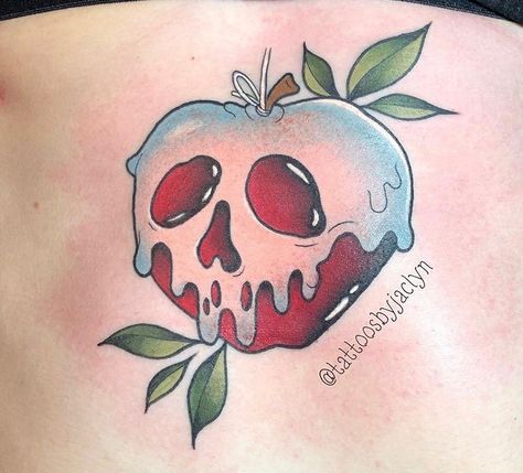 Poison Apple Tattoo, Poison Apple Snow White, Apple Tattoos, Snow White Tattoo, Apple Snow White, Snow White Tattoos, Apple Snow, Snow White Poison Apple, Disney Sleeve Tattoos