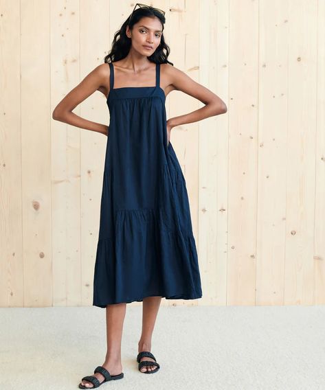 Jenni Kayne Dress, Navy Blue Summer Dress, Linen Summer Dress, Sky Dress, Sunny Sky, Button Front Shirt Dress, Sleeveless Sweater Dress, Blue Summer Dresses, Summer Linen Dresses