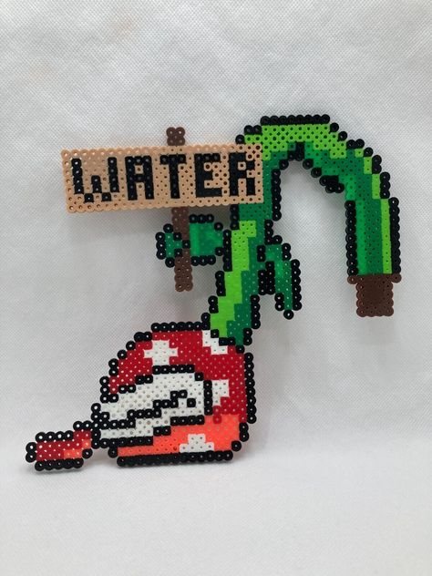 Handmade Mario Brothers Piranha Plant Perler Bead Pot Deco 8in Width 7in Height Hama Beads Gifts Ideas, Mario Fuse Beads, Popular Perler Bead Patterns, Hamilton Perler Beads, Skeleton Perler Beads, Perler Bead Patterns Big, Super Mario Perler Bead Patterns, Mario Perler Bead Patterns, Mario Plant