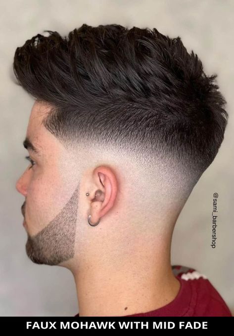 Mohawk Fade, Best Mens Haircuts, Braids With Fade, Mid Fade Haircut, Haircuts Trending, Low Fade Haircut, Mid Fade, Mens Hairstyles Thick Hair, Tapered Haircut