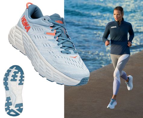 Women's Gaviota 4 Stability Running Shoe | HOKA® Hoka Gaviota Women, Women Standing, Hoka Shoes, Mesh Heels, Orthopedic Shoes, Foot Health, Technology Design, Pretty Shoes, Material Design