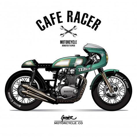 Vintage cafe racer póster Vector Premium | Premium Vector #Freepik #vector #fondo Vintage Motorcycle Art, Motorcycle Art Painting, Triumph Cafe Racer, Mt Bike, Motos Vintage, Vintage Cafe Racer, Motorcycle Drawing, Vintage Motorcycle Posters, Bike Drawing