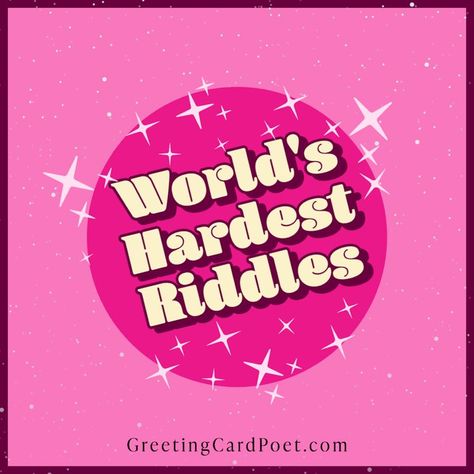 World's Hardest Riddles Hard Riddles With Answers, Hard Riddles, What Am I, Brain Teasers, See Me, Riddles, In Water, Puns